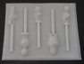 419sp Sesame Friends 5 Cavity Chocolate or Hard Candy Lollipop Mold